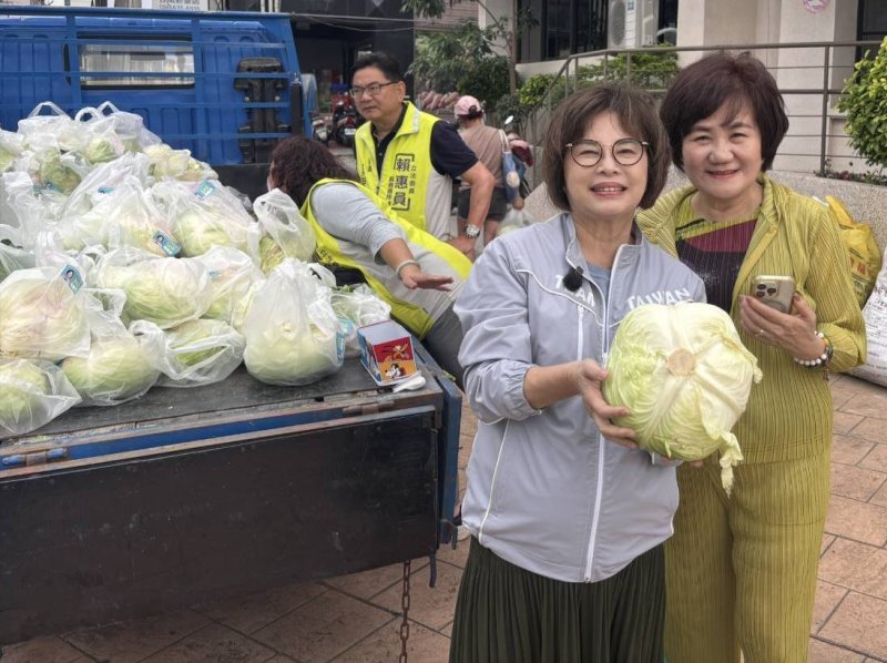 銅板挺農民、吃菜顧健康！賴惠員義賣高麗菜呼籲支持在地農產