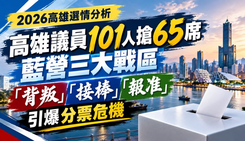 高雄議員101人搶65席　藍營三大戰區「背叛、接棒、報准」引爆分票危機